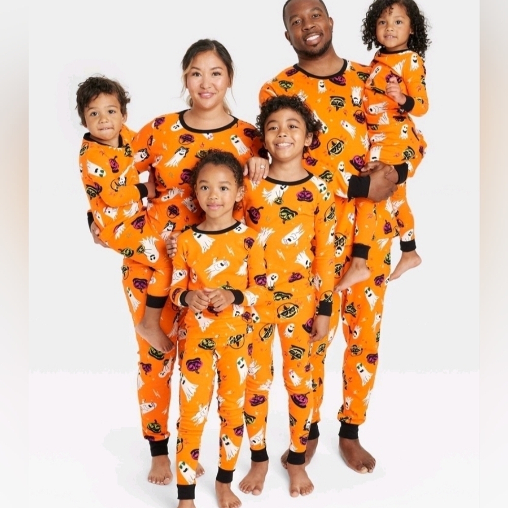 New baby & big Kids Ghost Glow-in-the-Dark Halloween Matching Family Pajama Set